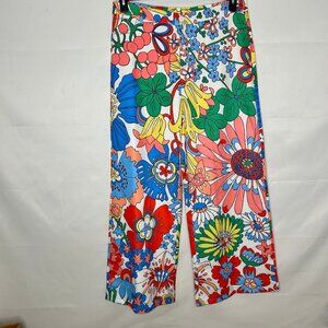 Unbranded Woman’s Pants XXL Multi-color Wide Leg Super High Waist Hippie Floral